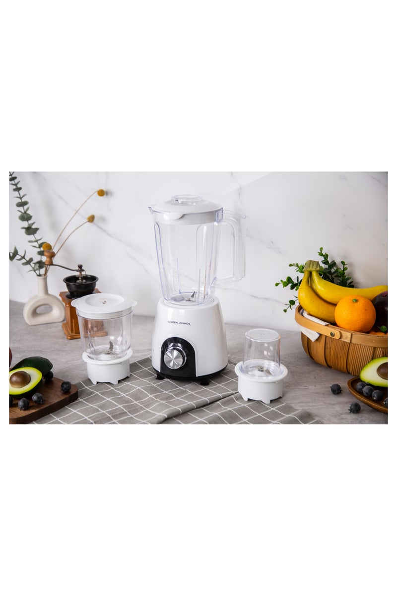 AVANOS 3 in 1 Blender Table Top 1.6 Litres Jar 2 Speed with Pulse Knob, Chopper & Grinder Jar - Image 1