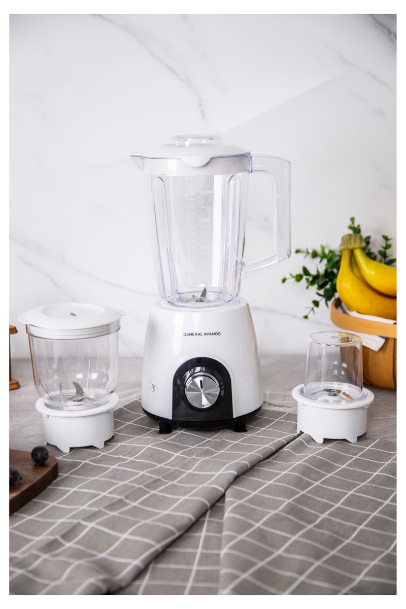 AVANOS 3 in 1 Blender Table Top 1.6 Litres Jar 2 Speed with Pulse Knob, Chopper & Grinder Jar - Image 3