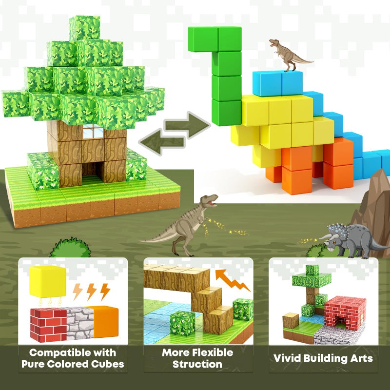 Toylogy الكتل المغناطيسية لبناء المناجم المغناطيسية عالم الألعاب المغناطيسية للبنين والبنات العمر 3-4 4-5 6-8 ألعاب حسية مونتيسوري الجذعية للهدايا الصغار لمدة 3+ سنوات من ألعاب البناء - Image 4