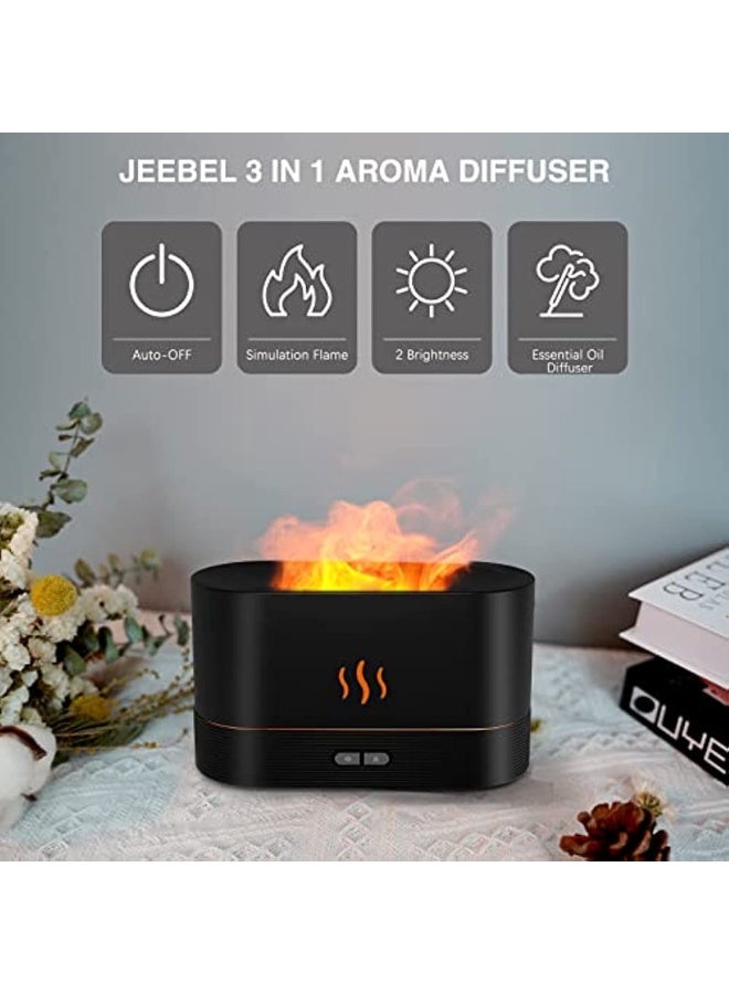 Generic Essential Oil Diffuser LED Ambient Ultrasonic Humidifier Portable Night Atmosphere Light With Special Flame Effect For Home/Office/Bedroom Aromatherapy - Image 4