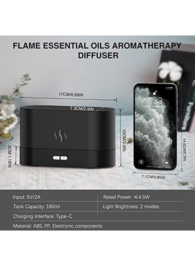 Generic Essential Oil Diffuser LED Ambient Ultrasonic Humidifier Portable Night Atmosphere Light With Special Flame Effect For Home/Office/Bedroom Aromatherapy - Image 2