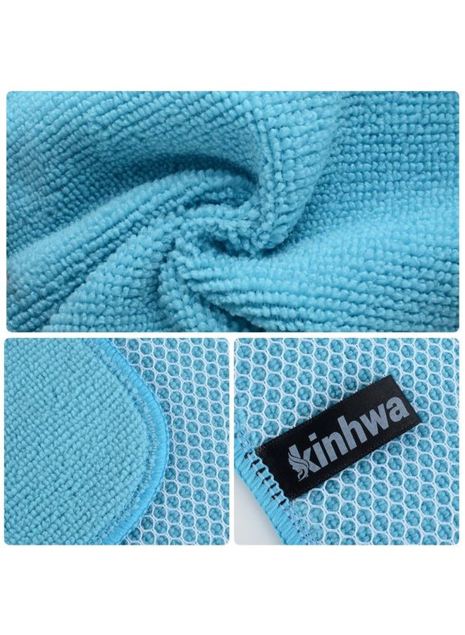 KinHwa Microfiber Dish Cloths Super Absorbent Kitchen Wash Cloth Dish Rags for Washing Dishes Fast Drying Cleaning Cloth with Scrub Side (mix1, 7inchx7inch 9pc) - Image 3