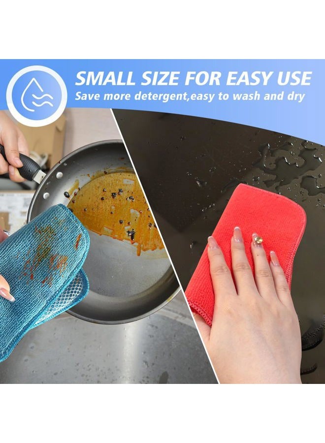 KinHwa Microfiber Dish Cloths Super Absorbent Kitchen Wash Cloth Dish Rags for Washing Dishes Fast Drying Cleaning Cloth with Scrub Side (mix1, 7inchx7inch 9pc) - Image 5