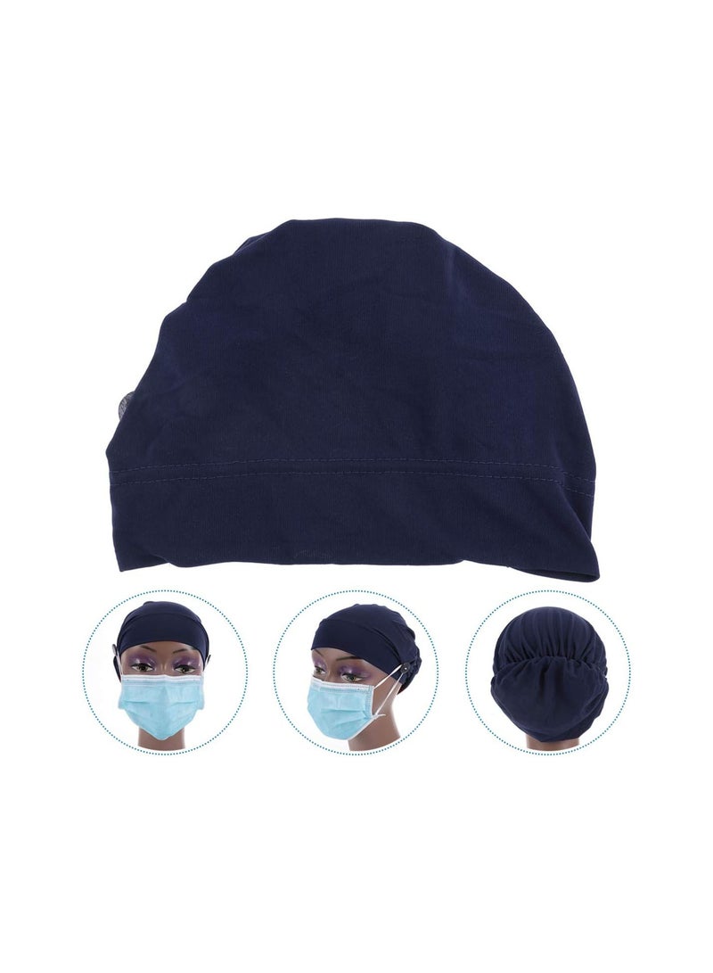 GGOOT Turban Cap with Button Bouffant Caps Night Sleeping Caps Bonnet Slouchy Snood Hat Beanie Chemo Caps Headwear Head Cover Scrub Cap for Women Girls - Image 3