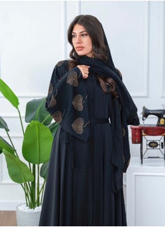 AL BENT AL SHARQIEH black abaya double cloche with hijab  - Image 1