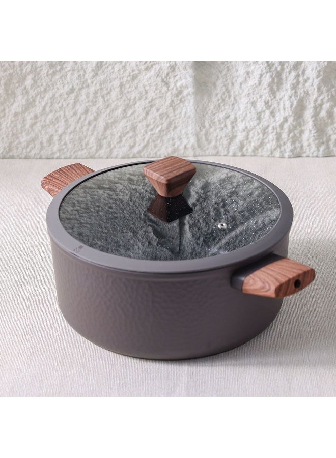 DANUBE HOME Chef's Delight Bistro Bliss Casserole with Lid – Non-Stick Cookware Pot for Cooking, Baking, Serving – Durable Casserole Dish for Kitchen, Gas & Induction 28x12.5CM - Brown - Image 1