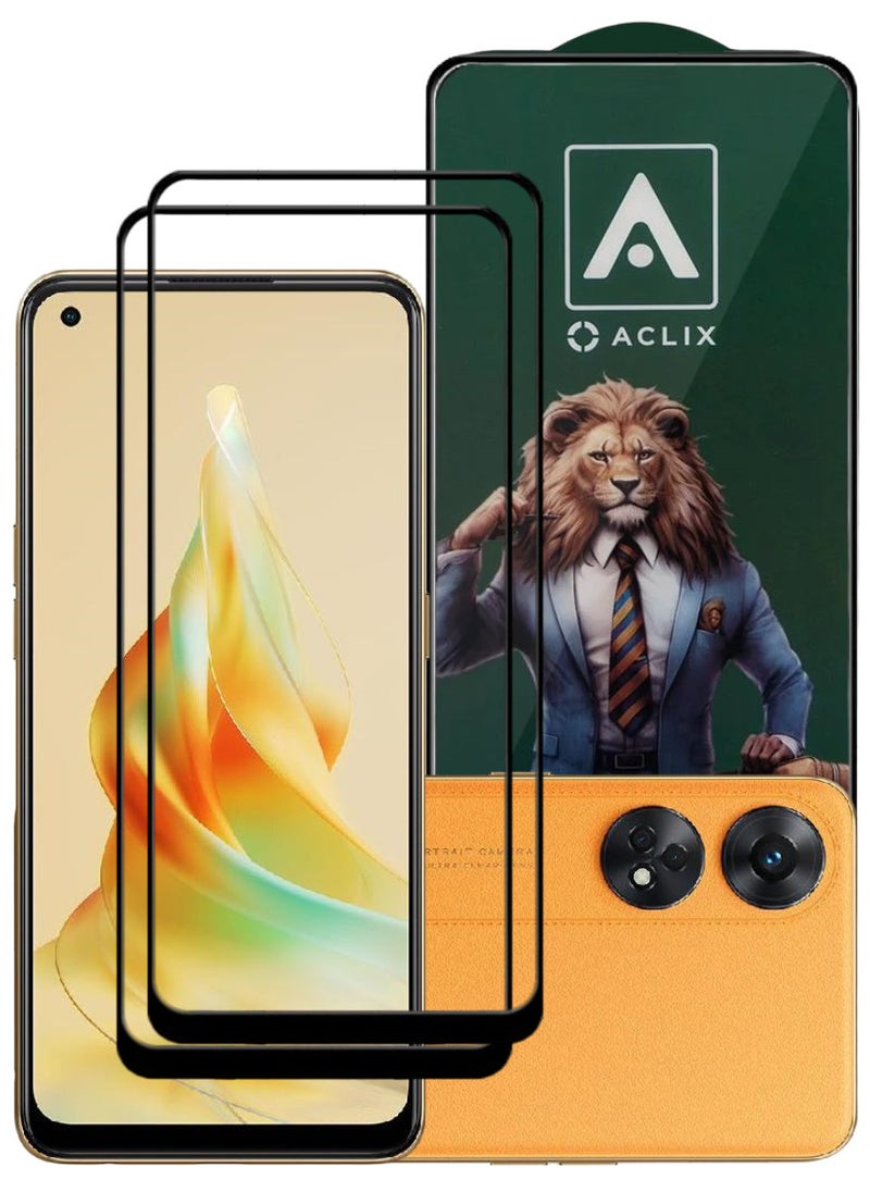 ACLIX 2 Pieces Antistatic ESD Dustproof Premium Quality High Definition Tempered Glass Screen Protector Designed For Oppo Reno8 T - Image 1