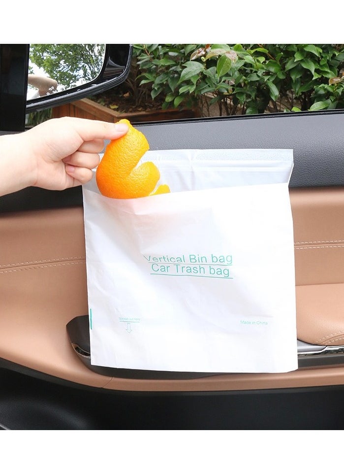 Car Trash Bag with Lid Hanging with Storage Pockets Collapsible and Portable Car Garbage