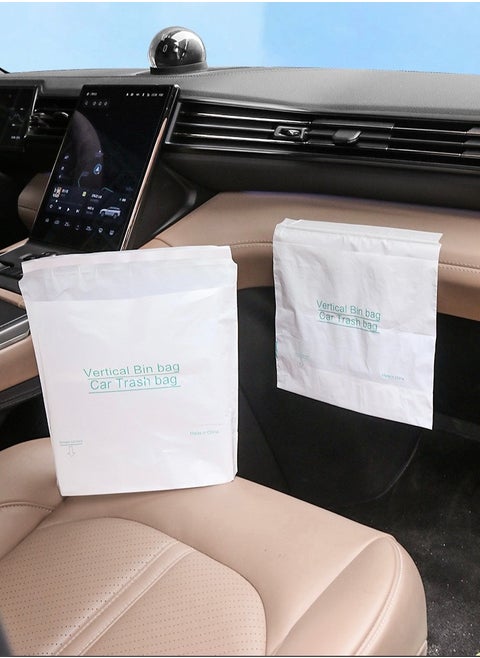 Car Trash Bag with Lid Hanging with Storage Pockets Collapsible and Portable Car Garbage