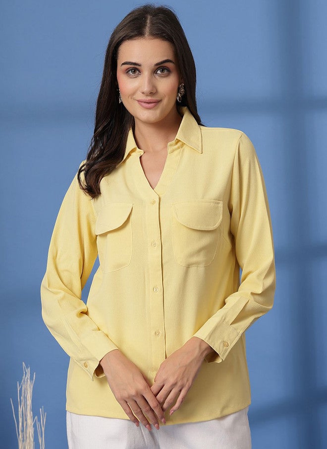 PlusS Yellow Casual Shirt for Women - Image 1