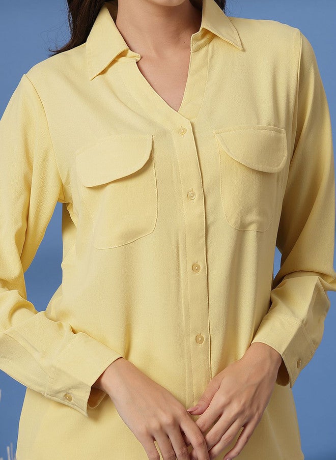 PlusS Yellow Casual Shirt for Women - Image 2