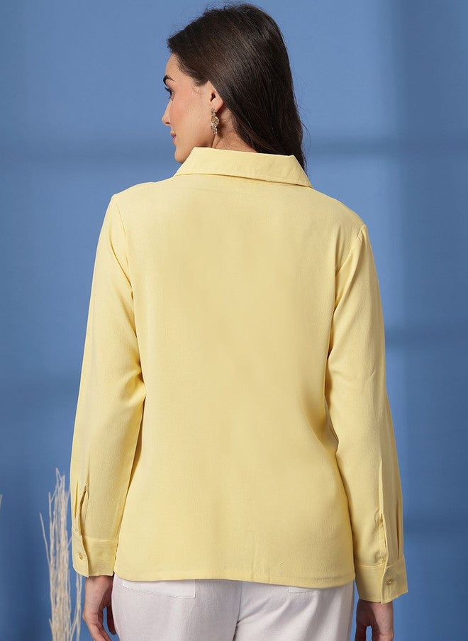 PlusS Yellow Casual Shirt for Women - Image 5