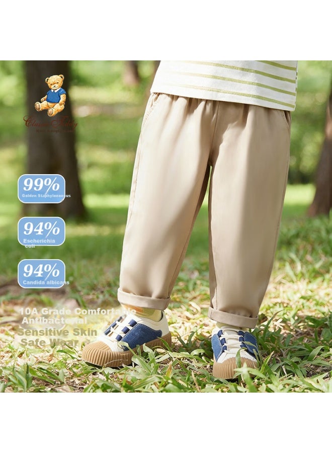 Classic Teddy Boys' Pants Children's Long Pants Kids Spring Antibacterial Casual Khaki 120 - Image 1