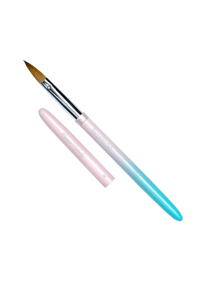 brunson Acrylic Nail Brush 1pc Pure Sable Hair Professional Nail Art Painting Brush for Manicure Pedicure Kolinsky Brush for Acrylic Application Nail Extensions and 3D Nail Carving Size 8 - Image 1