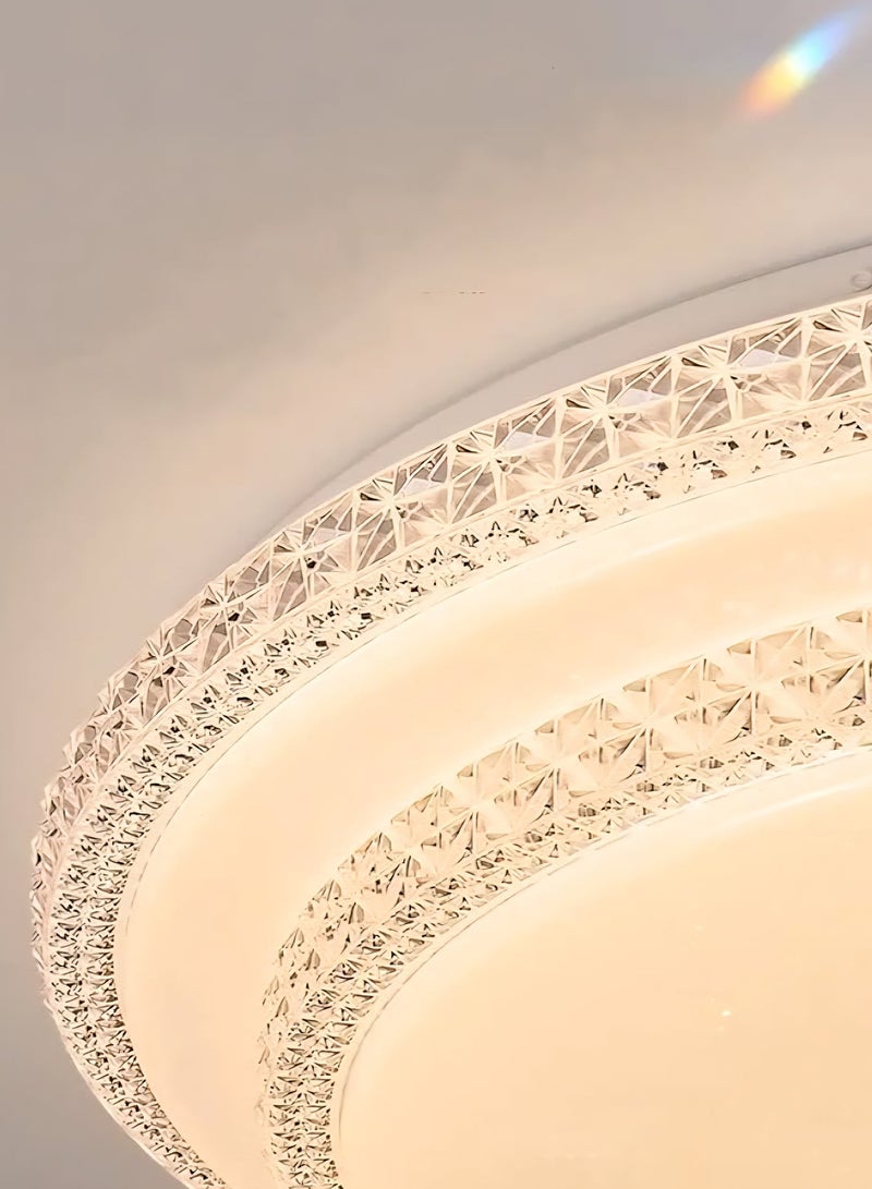 AL THURAYAT Round LED ceiling light 50cm, modern luxury interior decoration for the home, made of acrylic, with 3 lighting colors, suitable for the bedroom, living room, and dining room. - Image 3