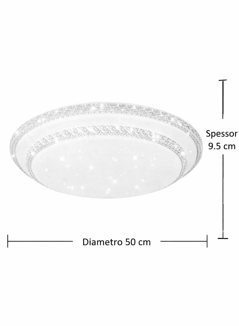 مودي مصباح سقف LED دائري 50 سم فائق السطوع – 3 ألوان إضاءة (أبيض دافئ / طبيعي / بارد) – تصميم عصري فاخر – إضاءة قوية مثالية للصالة وغرف النوم - Image 5