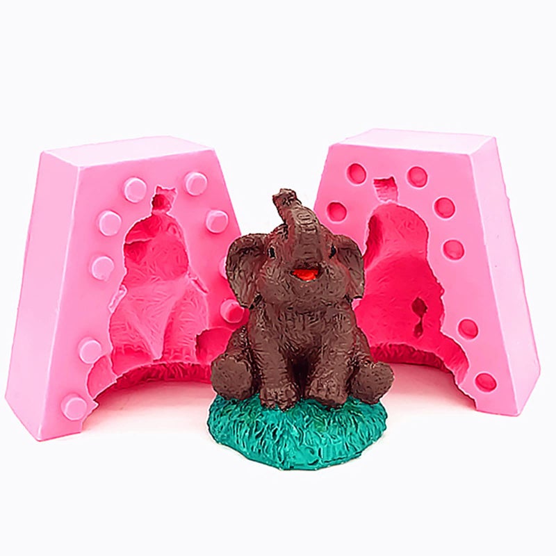 Small Size 3D Baby Elephant Silicone Fondant Mold Baby Shower Silicone Moulds for Soap CandleChocolate Candy Cake DecoratingBath Bomb Polymer Clay