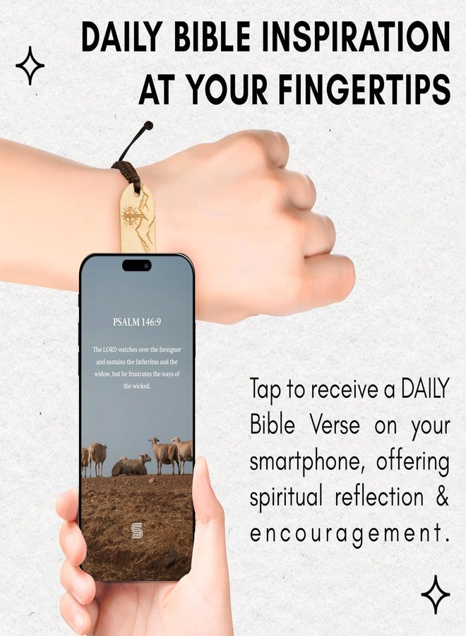Sensemory Handmade Daily Bible Verse Bracelets Scan, Tap Phone Everyday Wearable Scripture Jesus Faith God Band, Christmas God Religious Gifts For Women, Men, Prayer (Mountain) - Image 2