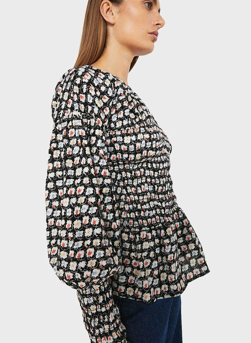 WAREHOUSE Balloon Sleeve Top