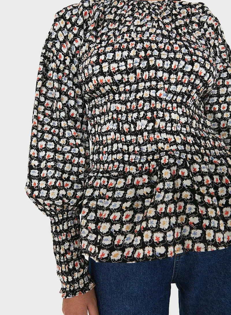 WAREHOUSE Balloon Sleeve Top