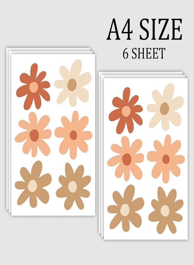 CVANU 6 Sheets of Beautiful Flowers Wall Sticker Printed on Frosted Vinyl Self-Adhesive for Wall Decoration (8.3inchX11.7inch)_F163 - Image 4