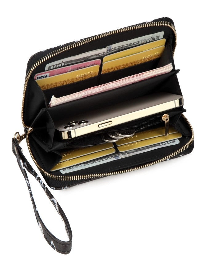Fanwill Women's Gothic Skull Wallet with Detachable Wristlet Strap - Faux Leather Coffin Clutch, Card Holder Phone Wallet for Goth Alternative Fashion - Image 4