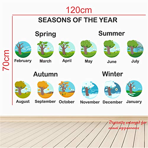 StickMe '4 Seasons in A Year - Kids - Learning - Education - Nursery School - Kinder Garden - Baby Wall Sticker' -SM650 (Multi Colour, Vinyl - 120cm X 60 cm) - Image 3