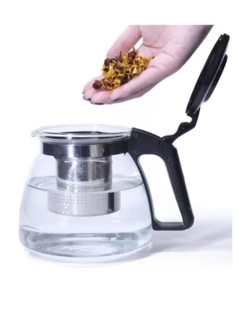 Denx Kettle With Tea Tray, Electric Kettle With Tea Tray & Automatic Shut-Off Feature, Transparent Glass Tea Maker With Filter - Image 2