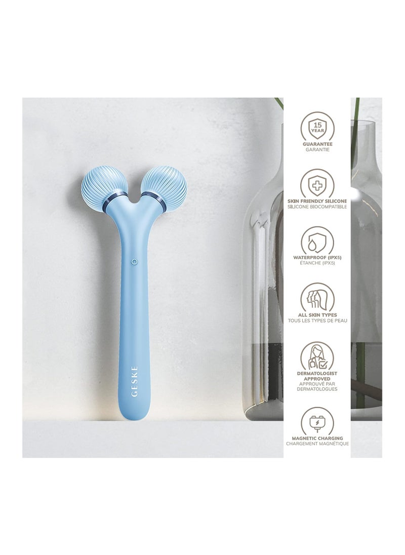 GESKE SmartAppGuided Sonic Facial Roller | 4 in 1 | Device for Face | Dermaroll | Professional Face Roller | Tightens and Defines the Skin on the Face - Aquamarine  - Image 5