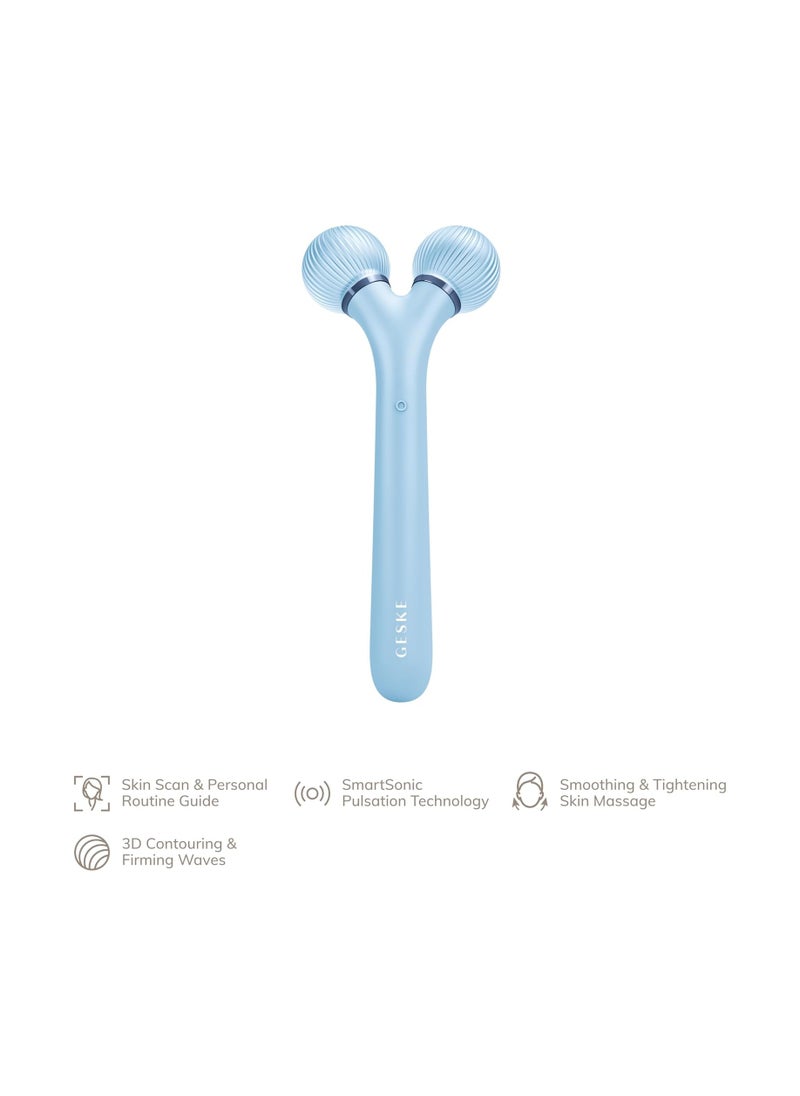 GESKE SmartAppGuided Sonic Facial Roller | 4 in 1 | Device for Face | Dermaroll | Professional Face Roller | Tightens and Defines the Skin on the Face - Aquamarine  - Image 4
