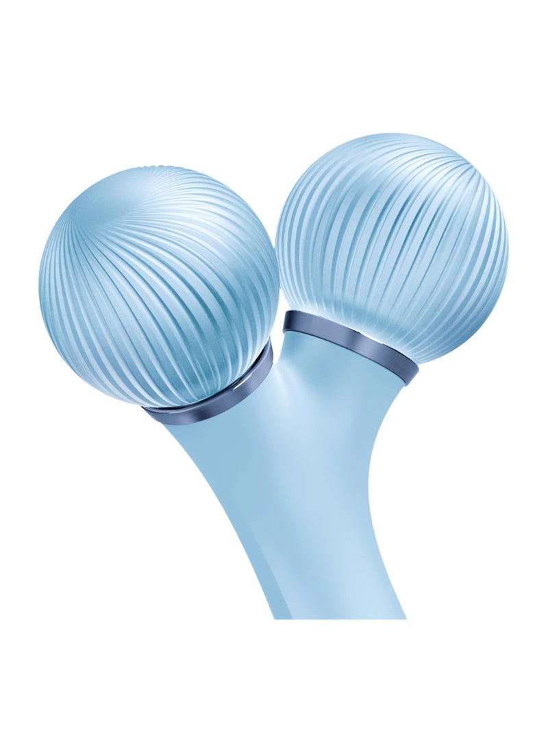 SmartAppGuided Sonic Facial Roller | 4 in 1 | Device for Face | Dermaroll | Professional Face Roller | Tightens and Defines the Skin on the Face - Aquamarine