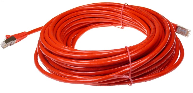 NTW Cat6 Ethernet Cable Shielded 50 FT RED Plated RJ45 Connector Internet LAN Wire Cable Cord for Modem Router PC Mac Laptop PS2 PS3 PS4 Xbox 360 Patch Panel Faster Than Cat5 Cat5e, 345-S6-050RD - Image 2