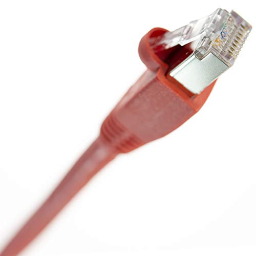 NTW Cat6 Ethernet Cable Shielded 50 FT RED Plated RJ45 Connector Internet LAN Wire Cable Cord for Modem Router PC Mac Laptop PS2 PS3 PS4 Xbox 360 Patch Panel Faster Than Cat5 Cat5e, 345-S6-050RD - Image 1