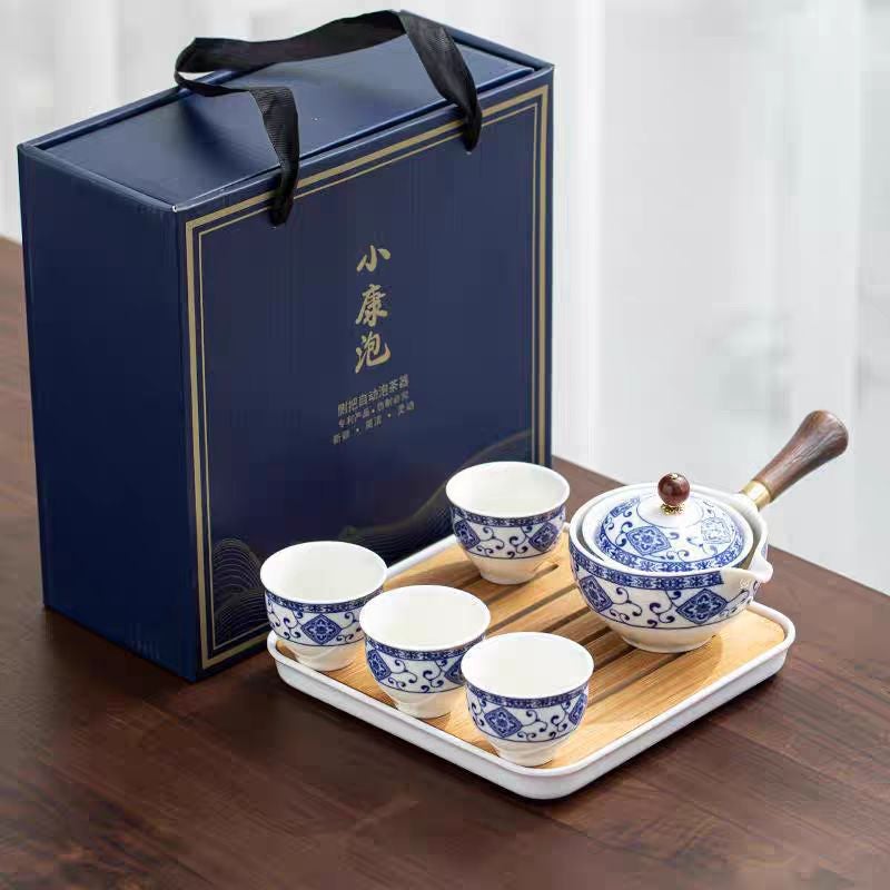 Household Kung Fu Tea Set Side Handle Anti-Scalding Outdoor Car Portable Travel Portable One Pot Four Cups Tea Maker Gift Box - Image 2