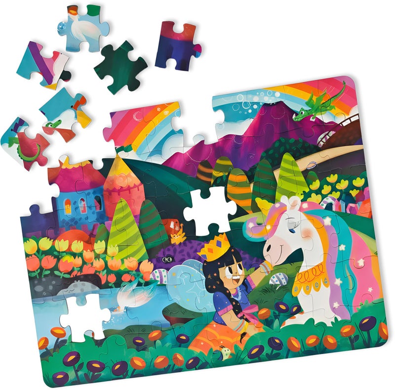 The Curious Bees - Seek & Spot Puzzle & Game - Unicorn Jigsaw Puzzle | 60 Pieces + 10 Seek Cards | Gifts for Boys and Girls Ages 4-8 | BIS Approved | Made in India - Image 1