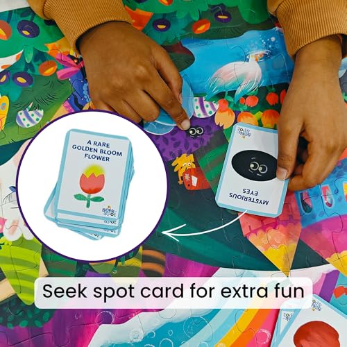The Curious Bees - Seek & Spot Puzzle & Game - Unicorn Jigsaw Puzzle | 60 Pieces + 10 Seek Cards | Gifts for Boys and Girls Ages 4-8 | BIS Approved | Made in India - Image 3