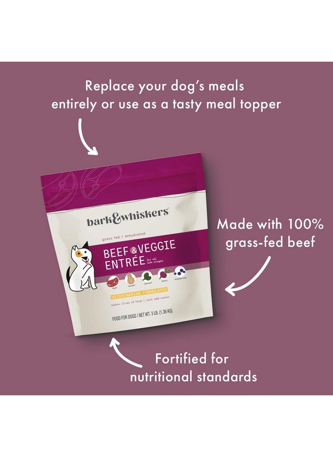 Dr. Mercola - Dr. Mercola Bark & Whiskers Dehydrated Beef and Veggie Entrée, 3 lb., Makes 12 lbs. of Food for Dogs, Digestive Support, Vet Formulated, Non-GMO - Image 1