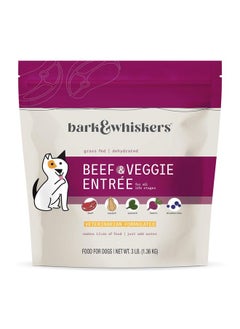 Dr. Mercola Bark & Whiskers Dehydrated Beef and Veggie Entrée, 3 lb., Makes 12 lbs. of Food for Dogs, Digestive Support, Vet Formulated, Non-GMO