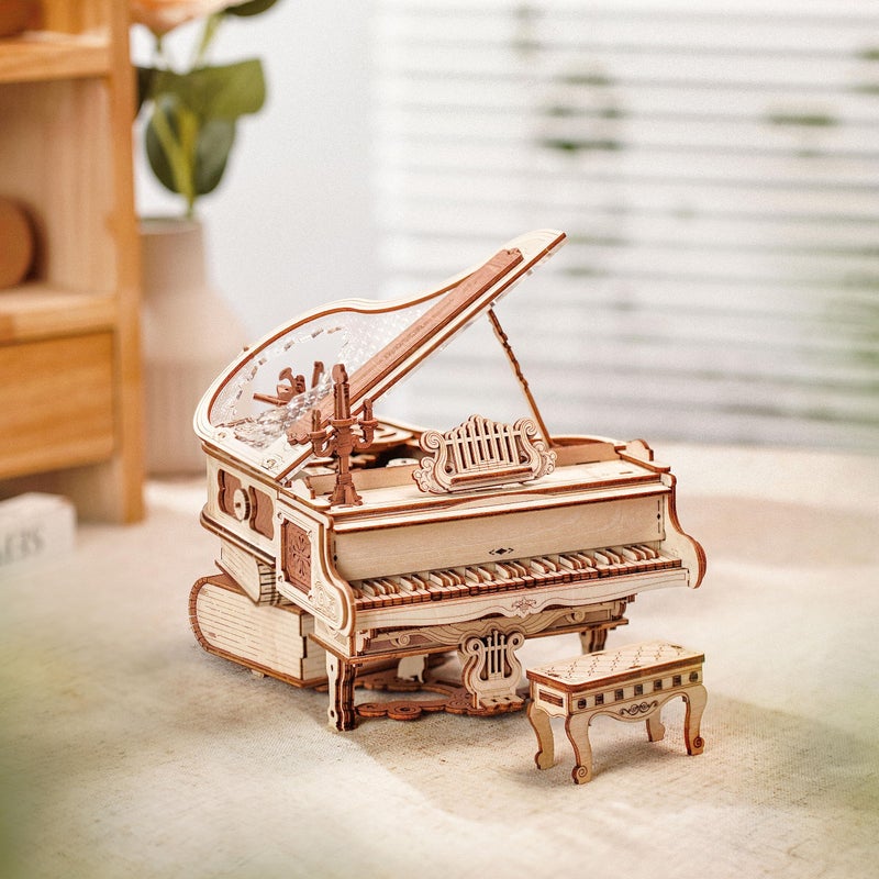 ROKR 3D Wooden Puzzles for Adults 223pcs Piano Model Kit 1:20 Scale Building Puzzles Wooden Music Box Unique Gift for Men Women Hobbies for Birthday Christmas - Image 2