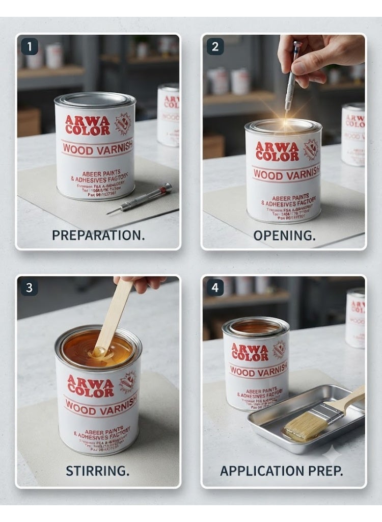 Arwa Color Wood Varnish for Furniture Wooden Hardware (750ml LARCH 502) - Image 2
