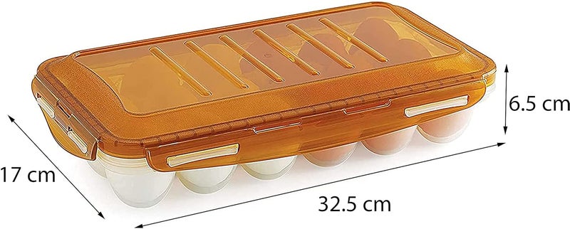 House Care House Care Egg Tray Plastic for Fridge and Oven Egg Storage Box Egg Storage Container with Lid for 18 Egg pcs Set of 1Any Color Will be Sent Clear Light Brown Yellow Dark Brown  - Image 2
