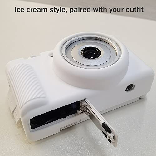 Pocoukate Case for Sony ZV-1F, ZV-1 II/ZV-1M2 Vlog Camera, ZV1F Camera Silicone Cover Skin, Anti-Scratch Slim Fit Soft Sleeve with ZV1 F Screen Protector- White - Image 3