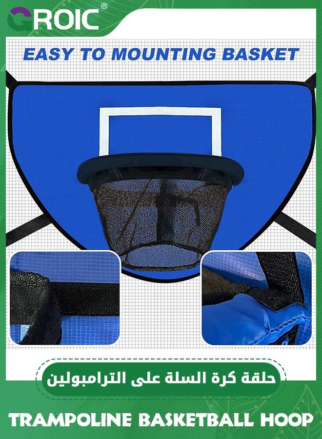 GROIC Trampoline Basketball Hoop, Trampolines Basketball Game for Dunking Trampoline Basketball Attachment with 1 Mini Basketballs and 1 Pump, Trampoline Accessory for Kids Indoor Outdoor - Image 3