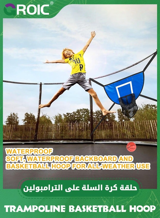 GROIC Trampoline Basketball Hoop, Trampolines Basketball Game for Dunking Trampoline Basketball Attachment with 1 Mini Basketballs and 1 Pump, Trampoline Accessory for Kids Indoor Outdoor - Image 5