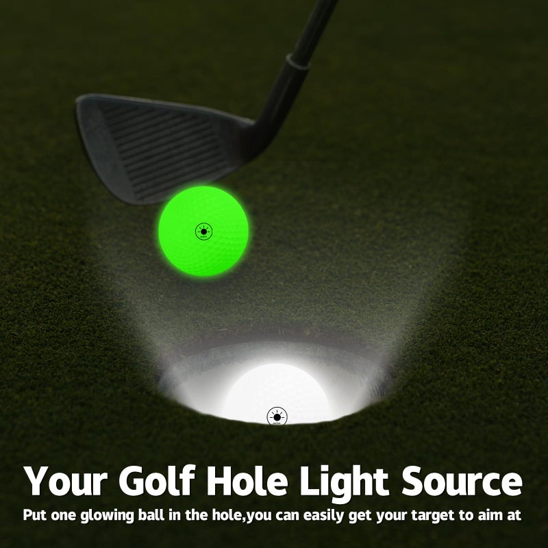 THIODOON Glow in The Dark LED Balls - 7 Colors, No Timer, Easy On/Off, 6 Pack for Night Golf - Image 4