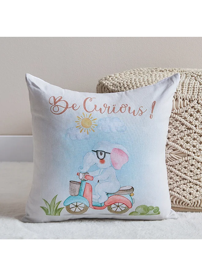 Home Box Ron Play Date Be Curious Cotton Duck Filled Cushion 40 x 40 cm