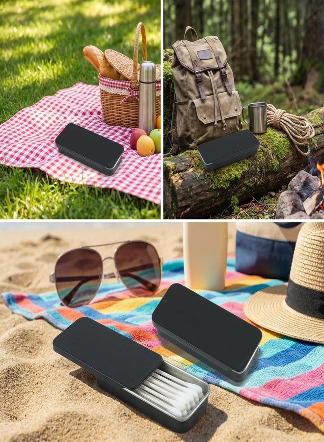 Vagocom 2Pcs Portable Metal Toothpicks Holder, Empty 3.15*1.3*0.51inch / 8*3.3*1.3cm Reusable Toothpick Case, Toothpick Holder Dispenser for Travel,Outdoor(Black) - Image 4