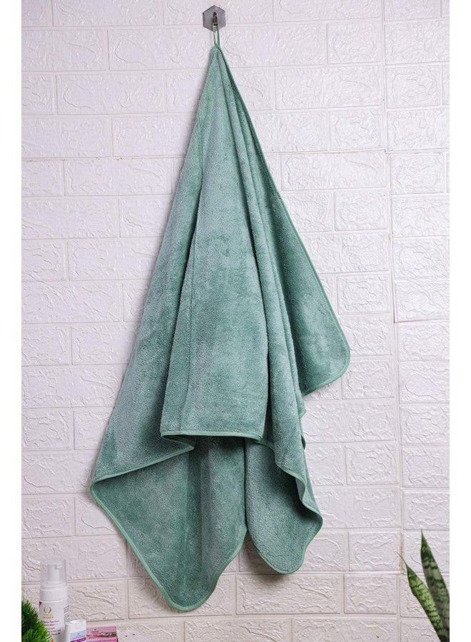 Fezora® Microfiber 500 GSM Bath Towels | (70x140) Extra Soft Plush & Quick Dry High Absorbency with Large Size Towels for Bathing (Pack of 1, Ferozi) - Image 2