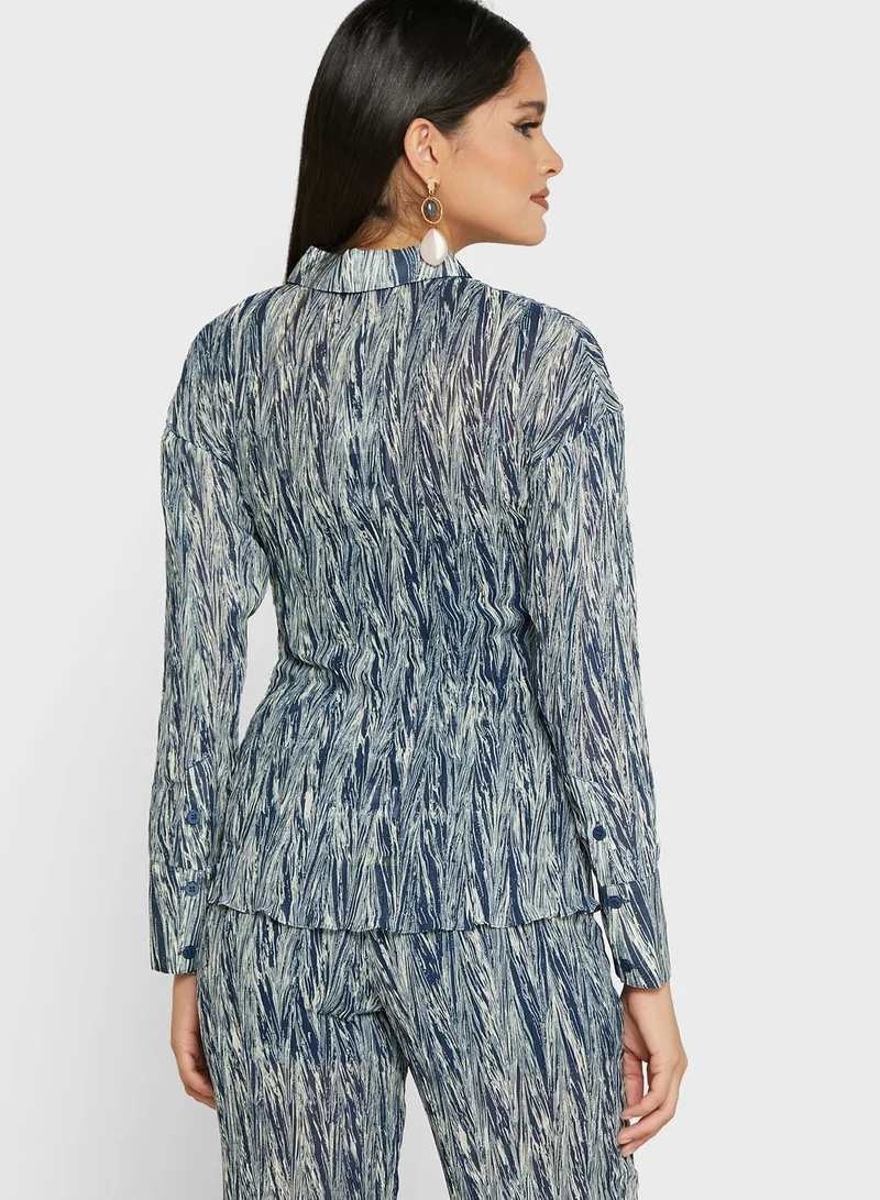 WHISTLES Keyhole Printed Top
