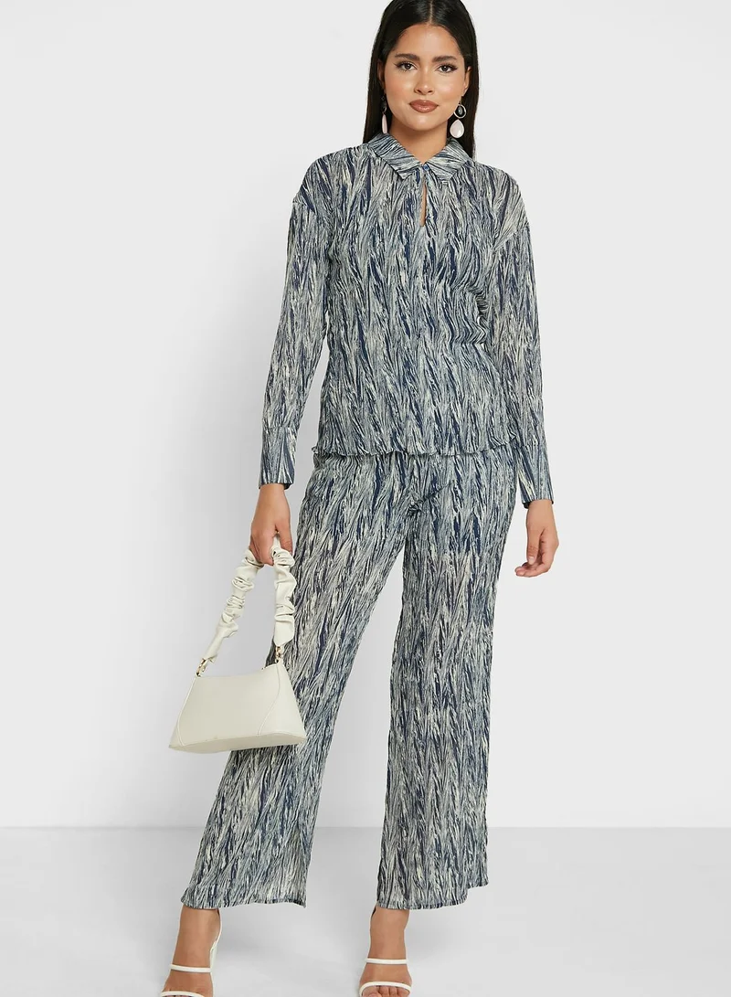 WHISTLES Keyhole Printed Top